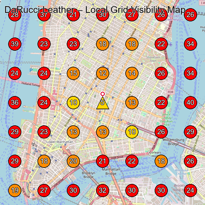 DaRucci Leather GeoGrid visibility map for Manufacturer in New York